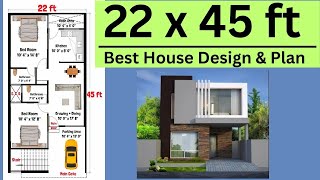 22x45 House Plan | 22x45 House Design | 22x45 House Plan With Garden | 22x45 East facing House Plan