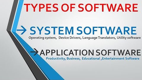 Types of Software|System Software|Application Software