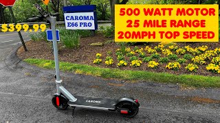 Caroma E66 Pro Electric Scooter 500 Watt Motor 25 Mile Range Unbox and Setup #escooter