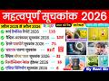 महत्वपूर्ण सूचकांक 2026 | Important Index 2026 | Mahatvpurn Suchkank 2026 Current Affairs