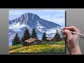 Acrylic Painting Mountain Houses Landscape / Correa Art