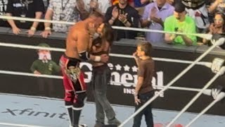 Nick Aldis gets standing ovation with Mickie James and son at WWE SUMMERSLAM 