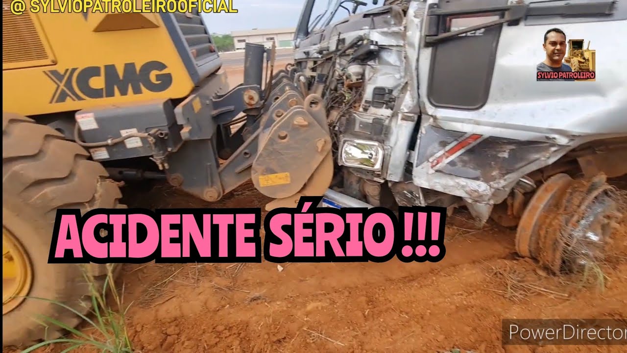 ACIDENTE SÉRIO COM CAMINHÃO / Motoniveladora grader niveleuse patrola XCMG GR1803