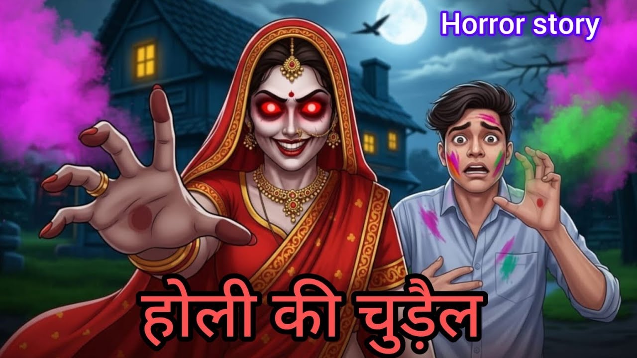 भूतिया होली 👻 | Holi Horror Story in Hindi | चुड़ैल की डरावनी कहानी | Animated Horror Stories