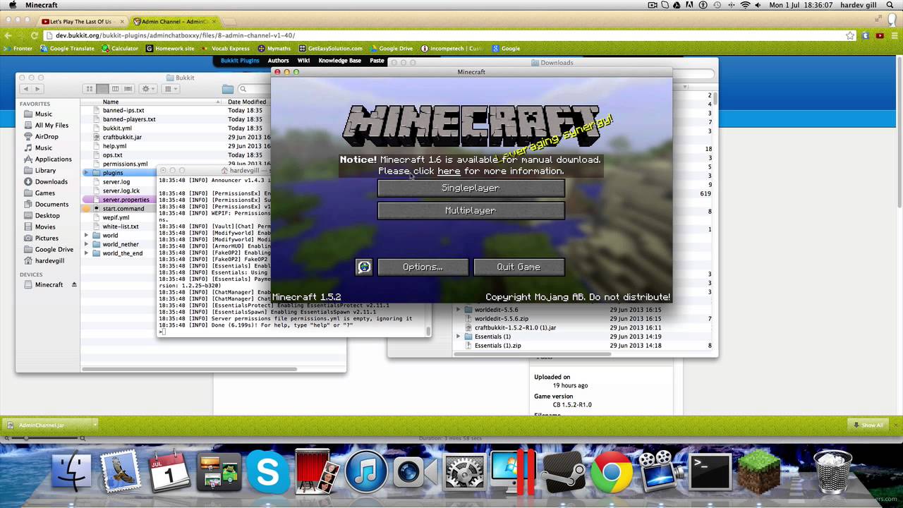 How to install plugins on a minecraft server Mac - YouTube