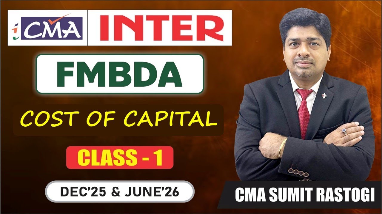 L1 Cost of Capital I CMA Inter FMBDA I CMA Sumit Rastogi - YouTube