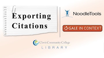 Exporting Citations to NoodleTools Using the Gale in Context Databases