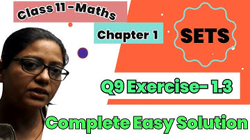 Q9) Ex-1.3 SETS- Class11th Chapter 1st Maths CBSE | CBSE Maths Questions Class 11th By Poonam Garg