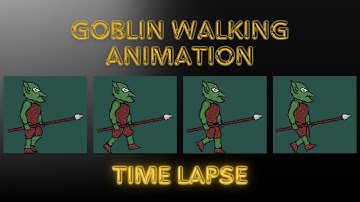 Pixel Art Goblin Walking Animation - Time Lapse