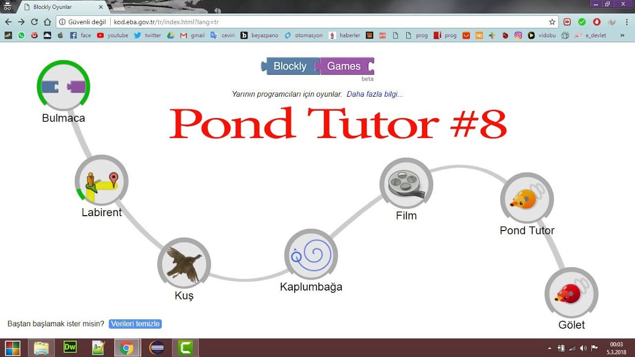 EBA Kodlama Cevapları Blockly Games Pond Tutor 8 YouTube