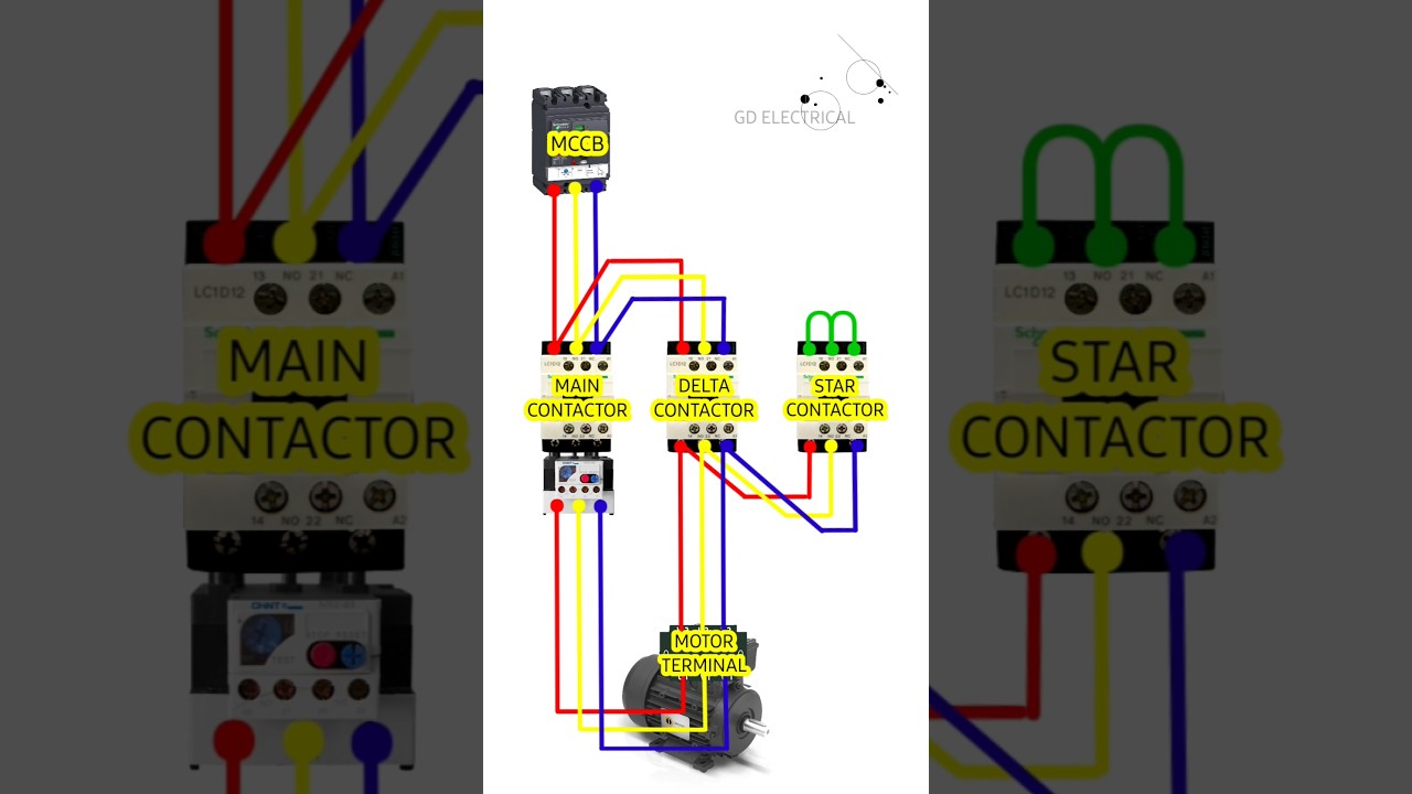 Star Delta Power Connection | Motor Contactor Star Delta Connection 