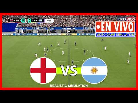 Video Inglaterra vs Argentina EN VIVO | Copa Mundial 2026 - Semifinal | Partido Hoy Simulación