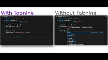With Tabnine || Without Tabnine