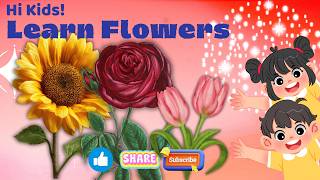 Learn Flowers for Kids 🌸 | 15 Flower Names Song | Nursery Rhymes & Preschool Learning Video Wealth