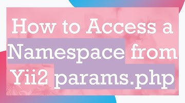 How to Access a Namespace from Yii2 params.php