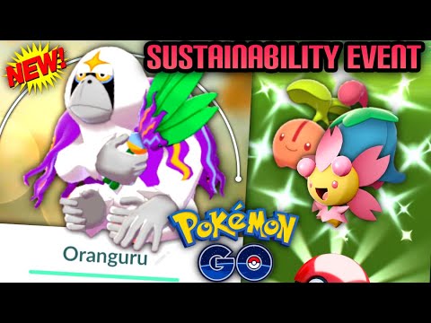 New Gen 7 Oranguru & 3 New Shiny Pokemon in Pokemon GO // Sustainability Event details