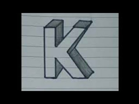 3D letter K / how to draw capital alphabet / easy to make it