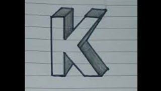 3D letter K / how to draw capital alphabet / easy to make it