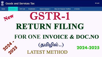 GSTR 1 Monthly Return Filing //How to file gstr1 For one Invoice 2024 #gstr1 #returnfiling #tamil