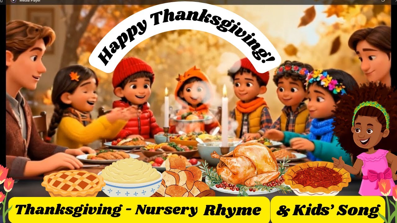 Thanksgiving Song for Kids | Cute Nursery Rhyme About Gratitude & Fall ...