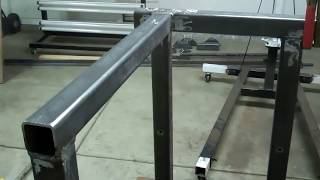 In this Video I build a Welding Table. The Top plate is 4 foot by 6 foot 5/8 inch plate. The frame is made out of 3 inch square tube 1/4 