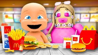 Baby and EVIL SISTER Go to MCDONALDS!