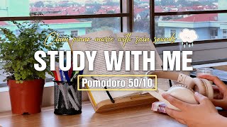 STUDY WITH ME 2-HOUR ON A RAINY DAY | Pomodoro 50/10 | Calm Piano Music ⛈️ Rain Sounds