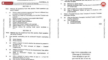 BCA 3RD SEM OBJECT ORIENTED PROGRAMMING USING CPP BCA N DEC 2015 | CSJMU