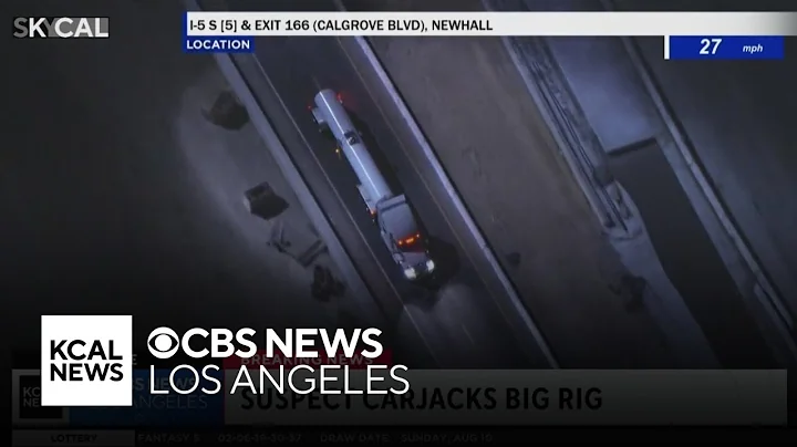 Suspect carjacks three vehicles, including big rig, leads wild pursuit across Los Angeles County