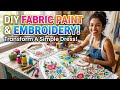 Fabric paint dress|embroidery 🪡|handprint|verial dress 🥻👗