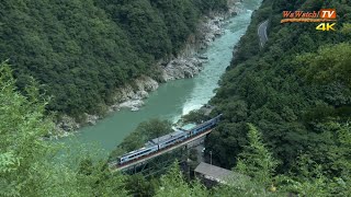 [4K60P]夏の増結編成 2000系 特急南風12号　小歩危峡を行く