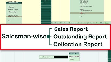 Salesman-wise Sales, Outstanding and Collection Report in Tally.ERP9