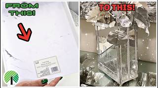 DIY Dollar Tree  File TRAY to GLAM MIRROR SKYLINE VASE | DOLLAR TREE HACK!!