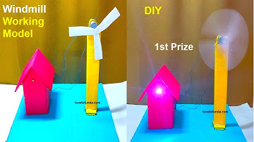 windmill working model(wind turbine) for school project - diy - science project | howtofunda