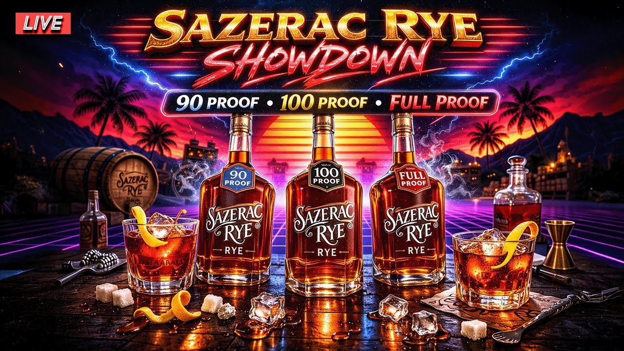 Sazerac Rye Showdown | 90 vs 100 vs Full Proof (Neat & Cocktail Test LIVE)