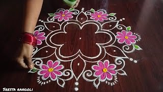 2 Traditional Sankranti special rangoli designs only ( 5*3) dot's // simple festival kolams