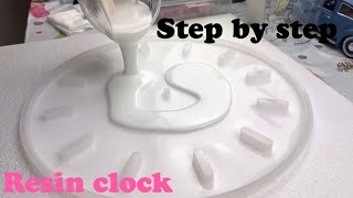 #38 Gorgeous Blue & White Resin Clock/Step By Step For Resin Beginners/Inspiration Resin Art by Anna
