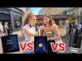 Women react to versace dylan blue bleu de chanel  montblanc explorer   fragrance street reaction