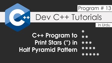 C++ Program 13 - How to Print Stars (*) in Half Pyramid Pattern