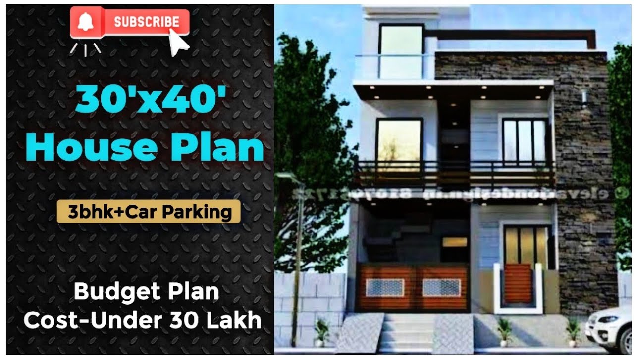 30 by 40 House Plan || 2bhk With Car Parking || Modern Design in Budget ...