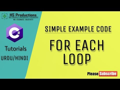 For Each Loop in C# - C# Tutorial for Beginners in Urdu/Hindi
