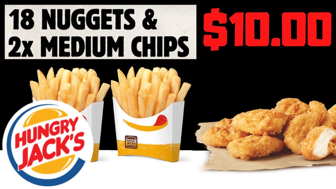 Checkout Basket Hungry Jacks 10 18 Nuggets 2x Med Chips YouTube