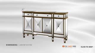 Four Door Console Powell Seraphina Gold and Mirrored Console Table with 3 Drawers 4 Doors Free shipping