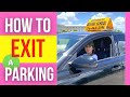 HOW TO EXIT A CAR  PARKING SPACE.(DRIVING LESSON)BACKING OUT OF PARKING.