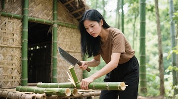 Full Video 100 Days: Journey of building a bamboo house by an abandoned single mother - Timelapse