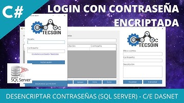 Encriptar contraseñas (login desencriptar contraseñas) - C#, SQL Server, POO (Parte 2/3)