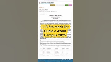 pu llb fifth merit list 2025#meritlist#pu #2025#punjabuniversity #pumeritlist2025