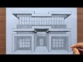 How to Draw a House in 1 Point Perspective Step by Step