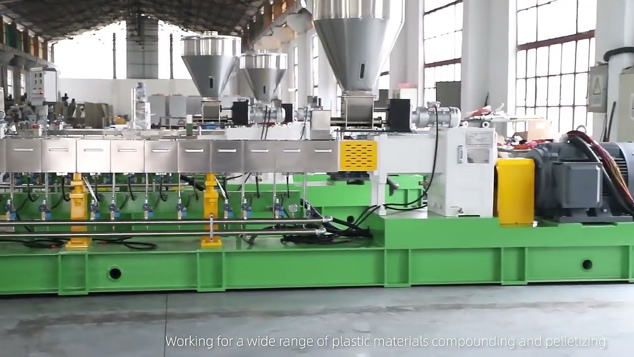 PP PE CaCO3 Talc Tio2 Carbon Black filler masterbatch machine twin screw extruder plastic extruder