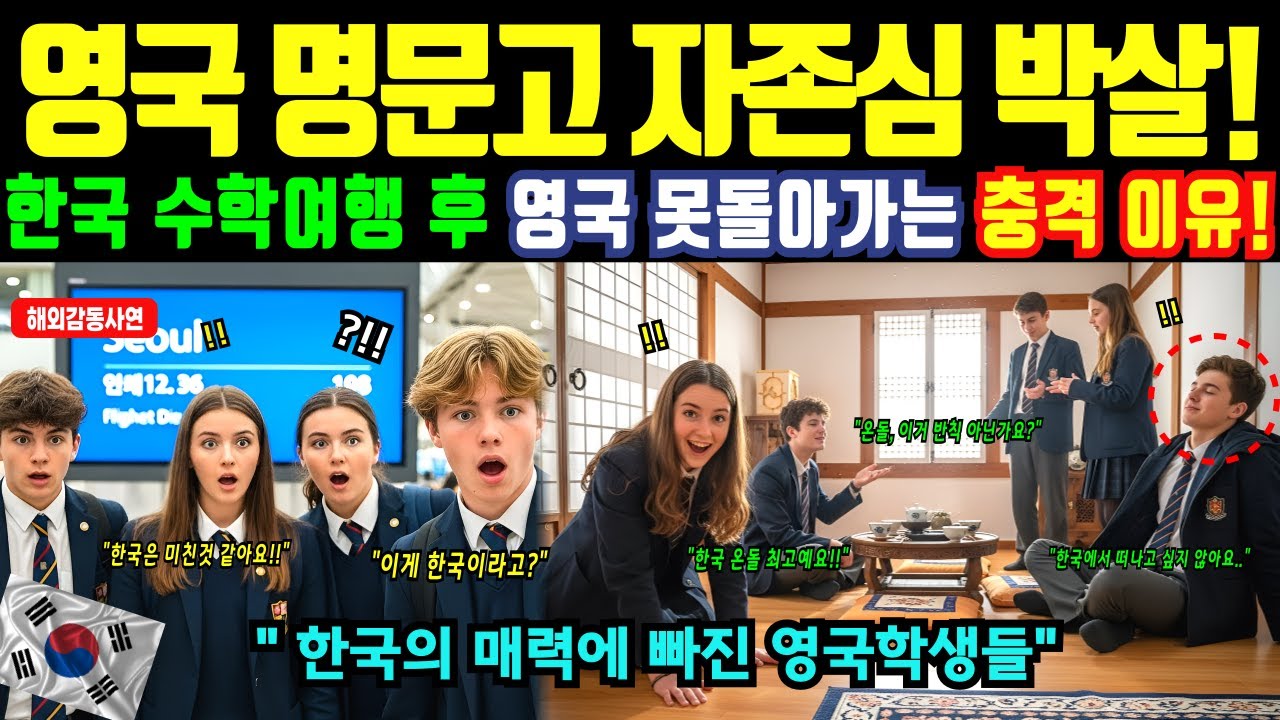 [해외감동사연]한국 수학여행 갔던 영국 상류층 학생들 5분만에 발칵! 한국화 하자며 한국처럼 따라하는 상황에 전세계 난리난 이유